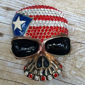 Studded Skull Belt Buckle